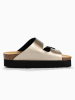 BACKSUN Leren slippers "Maldives" beige