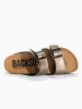 BACKSUN Leren slippers "Maldives" beige