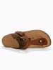 BACKSUN Leren teenslippers "Mezzo" lichtbruin