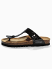 BACKSUN Leren teenslippers "Singapore" zwart