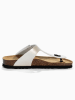 BACKSUN Leren teenslippers "Singapore" crème