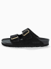 BACKSUN Leren slippers "Bali" zwart
