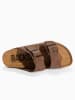 BACKSUN Leren slippers "Bali" lichtbruin