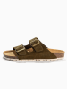 BACKSUN Leder-Pantoletten "Bali" in Khaki