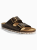 BACKSUN Leder-Pantoletten "Bali" in Braun