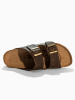 BACKSUN Leren slippers "Bali" bruin