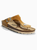 BACKSUN Leren teenslippers "Singapore" geel