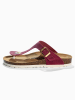 BACKSUN Leren teenslippers "Singapore" pruimkleurig