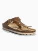 BACKSUN Leren teenslippers "Singapore" lichtbruin