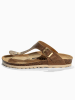 BACKSUN Leren teenslippers "Singapore" lichtbruin