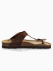 BACKSUN Leren teenslippers "Singapore" bruin