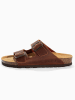 BACKSUN Leren slippers "Bali" bruin