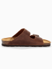 BACKSUN Leren slippers "Bali" bruin