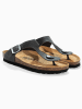 BACKSUN Leren teenslippers "Singapore" grijs