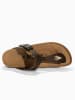 BACKSUN Leren teenslippers "Singapore" bruin