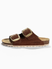 BACKSUN Leren slippers "Londrina" lichtbruin
