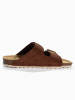 BACKSUN Leren slippers "Londrina" lichtbruin