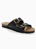 BACKSUN Leren slippers "Hasard" zwart