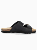 BACKSUN Leren slippers "Hasard" zwart