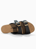 BACKSUN Leren slippers "Hasard" zwart