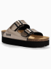 BACKSUN Leren slippers "Maldives" lichtbruin