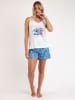 admas Pyjama in Weiß/ Blau