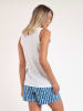 admas Pyjama wit/blauw