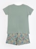 admas Pyjama in Grau/ Grün