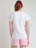 admas Pyjama in Weiß/ Rosa