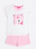 admas Pyjama in Weiß/ Rosa
