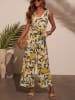 LA Angels Jumpsuit in Beige/ Gelb/ Grün