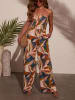 LA Angels Jumpsuit in Beige/ Bunt