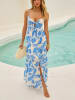 LA Angels Kleid in Creme/ Blau