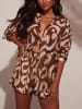 LA Angels Bluse in Braun/ Creme