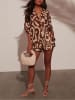 LA Angels Bluse in Braun/ Creme
