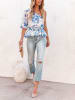 LA Angels Blouse crème/blauw