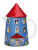 Moomin Theekan "Moominhouse" blauw/rood - 1 l