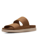 Clarks Leder-Pantoletten "Sunder Coast" in Hellbraun