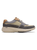Clarks Skórzane sneakersy "Combi Lehman" w kolorze błękitno-beżowym