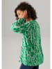 Aniston Bluse in Grün/ Weiß