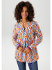 Aniston Bluse in Orange/ Blau/ Weiß