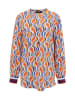 Aniston Bluse in Orange/ Blau/ Weiß