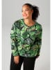 Aniston Sweatshirt zwart/groen