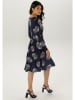 Aniston Jurk donkerblauw/wit