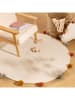 WellHome for Kids Bawełniany dywan w kolorze kremowym ze wzorem