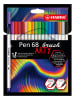 STABILO Premium viltstiften "STABILO Pen 68 brush - ARTY" - 18 stuks