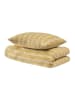 UNCOVER BY SCHIESSER Renforcé beddengoedset "Colorado" mosterdgeel/wit