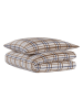 UNCOVER BY SCHIESSER Satijnen beddengoedset "Maxim" taupe/blauw