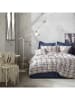 UNCOVER BY SCHIESSER Satijnen beddengoedset "Maxim" taupe/blauw
