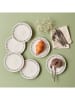 BELLA MAISON 6-delige set: ontbijtborden "Motto" wit/zwart - Ø 20 cm